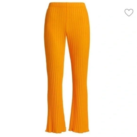 Simon Miller Rib Alder Wide Leg Cropped Pants in Cyrene Orange XS Stretch Comfy - Picture 6 of 10